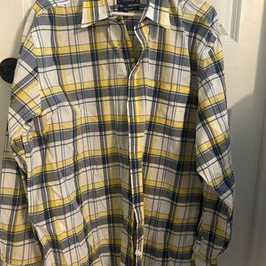 Charles Tyrwhitt Classic Fit Plaid Shirt - Yellow and Blue